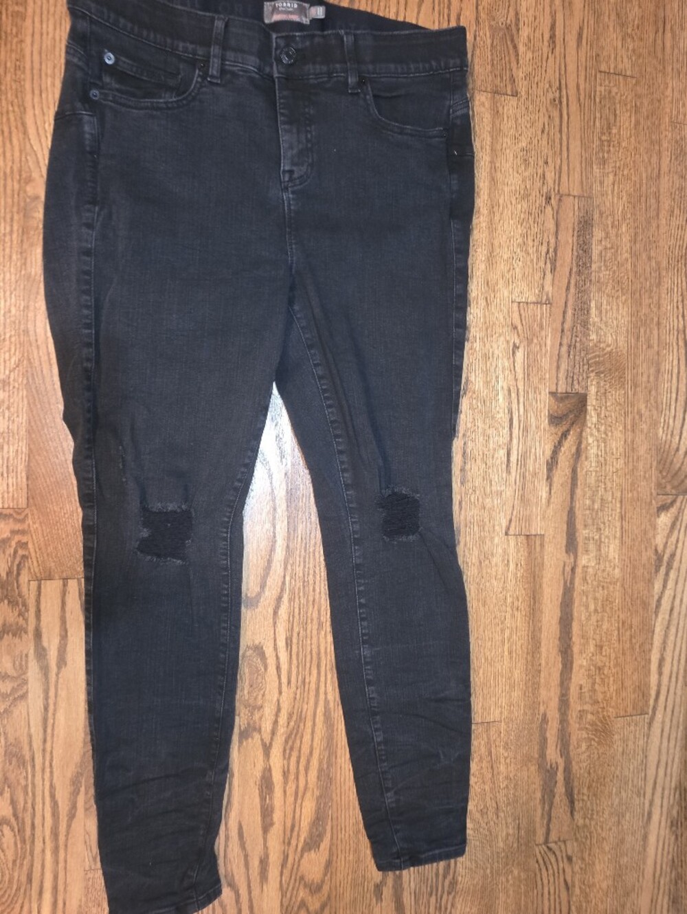 torrid Black Skinny Ripped Knee Jeans 18 Tall